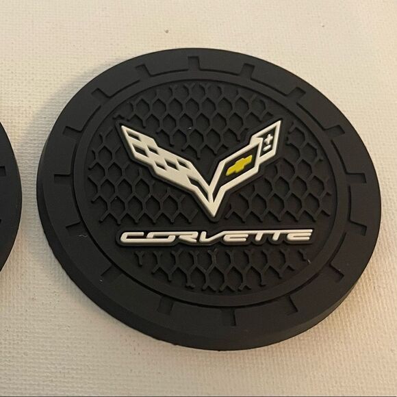 Corvette Car Cup Holder Coasters set of 2 NWT - Picture 8 of 10